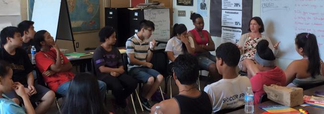 SoundOut students deliberate on important issues in a Seattle high school.